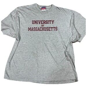 Vintage 90s Champion x University Of Massachusetts Mens XXL Heather Gray T Shirt